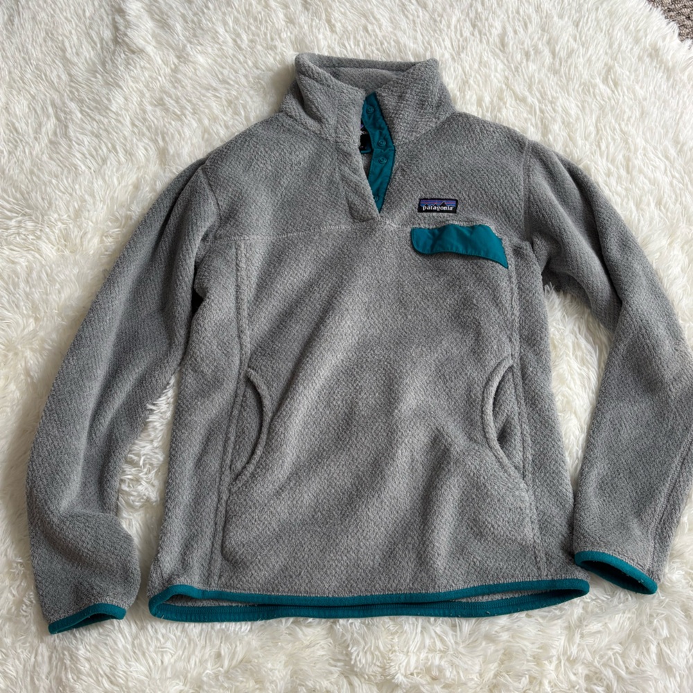 Patagonia Re-Tool Snap-T Pullover Tailored Grey-Nickel & Harvest Moon Blue